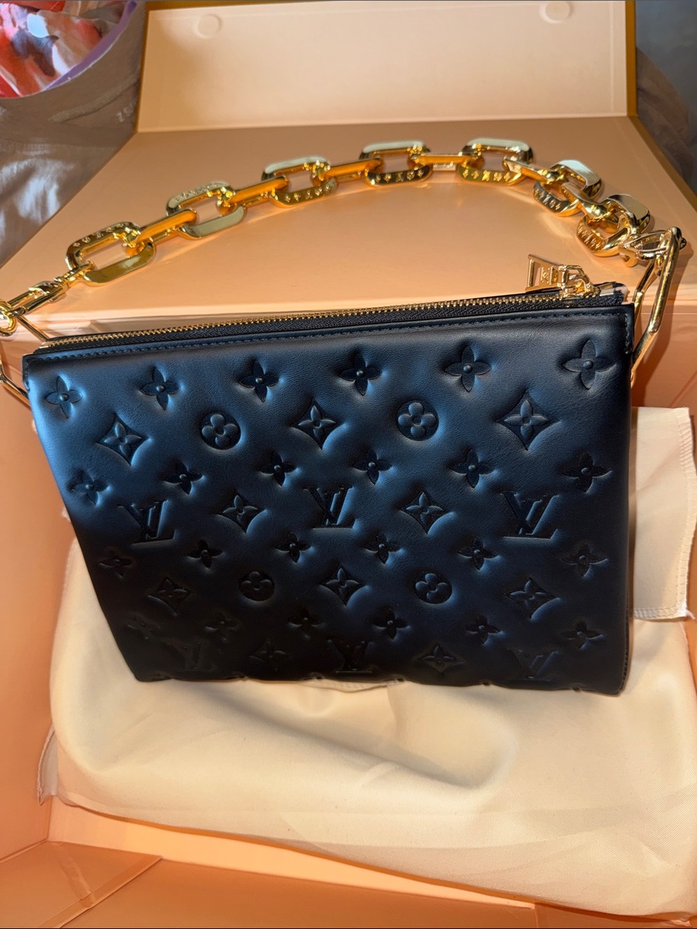 DUPE! LV Black Monogram-Embossed Bag